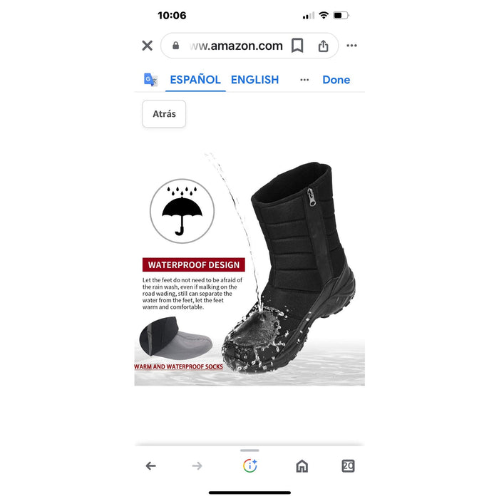 "Silentcare Winter Snow Boots - Waterproof, Mid-Calf, Size 12 - Ideal Gift for Outdoor Sports!"