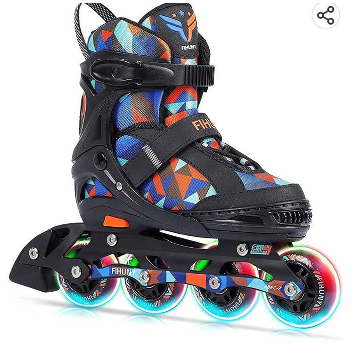 Fihuny Adjusable In-line Skates SZ 4-7  LED