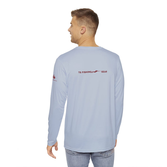 USA Sportfishing Patriotic Unisex Long Sleeve Performance Shirt, 100% Polyester, Quick-Dry Activewear. (GREY)