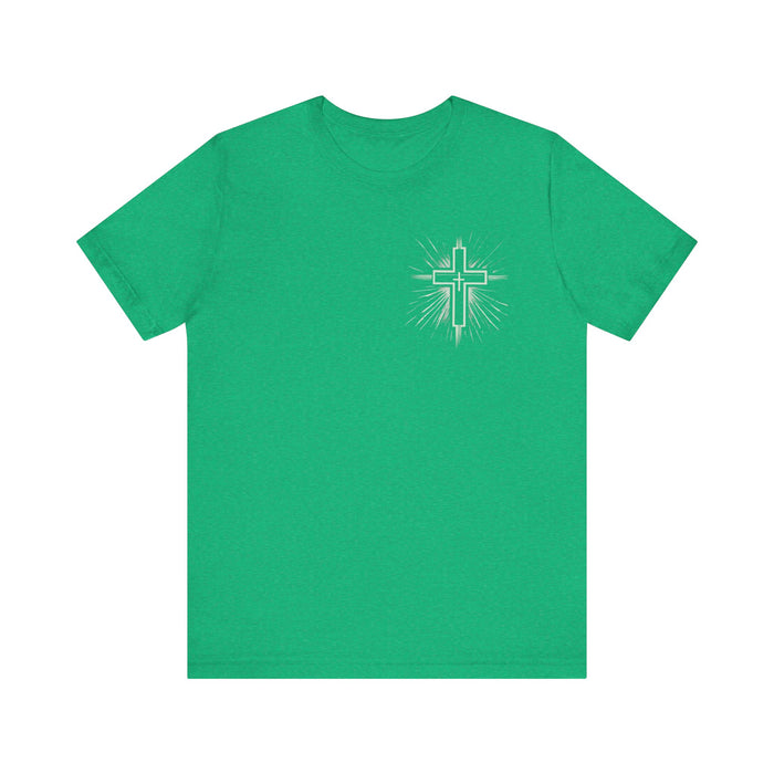 Classic Unisex Jersey Tee with Cross on the Chest: Comfortable & Stylish Tshirt