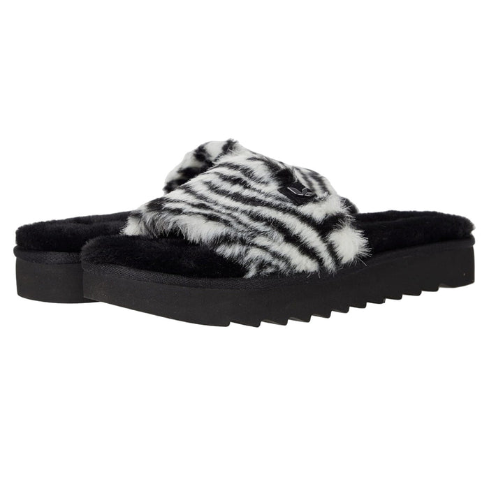 Koolaburra by UGG Women's Fuzz-Ah Zebra Slide Slippers Size 11Faux-Fur Comfort