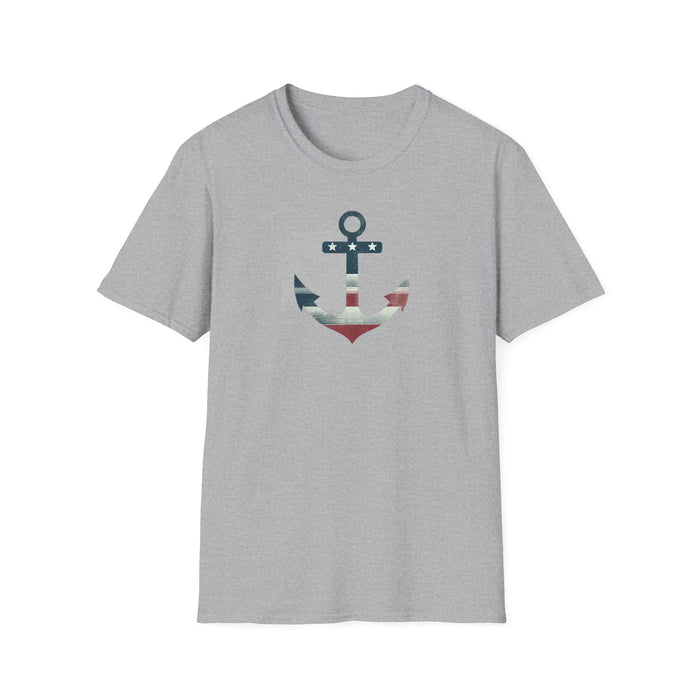 Patriotic Tee Stylish Nautical Seaside Anchor Tee | Unisex Soft-Style Comfort Shirt Great Gift, Husband Gift, Boyfriend Gift, Boat shirt