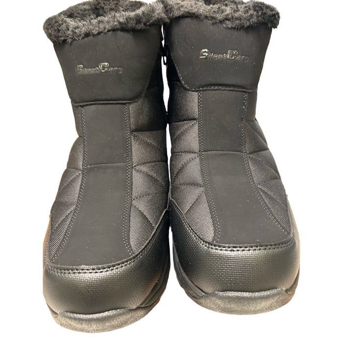 SILENTCARE Men's Snow Boots, Fur Lined Waterproof  Anti-Slip Boot, Size 12