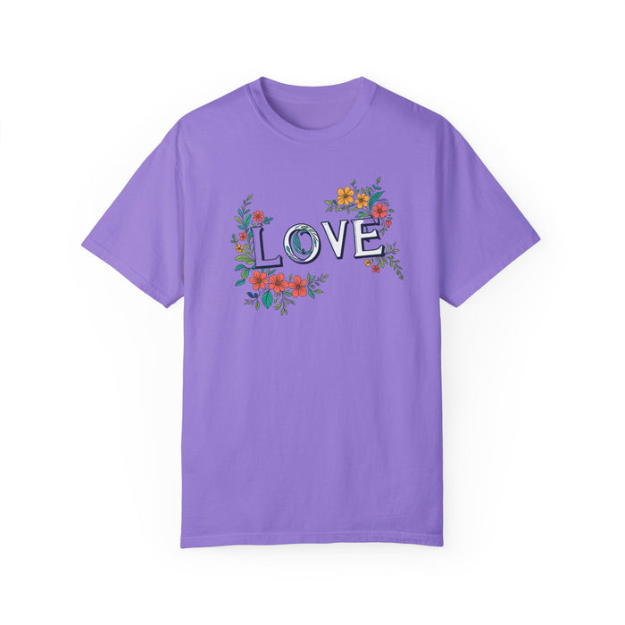 Floral Love in Vibrant Blooms Unisex Garment-Dyed T-shirt