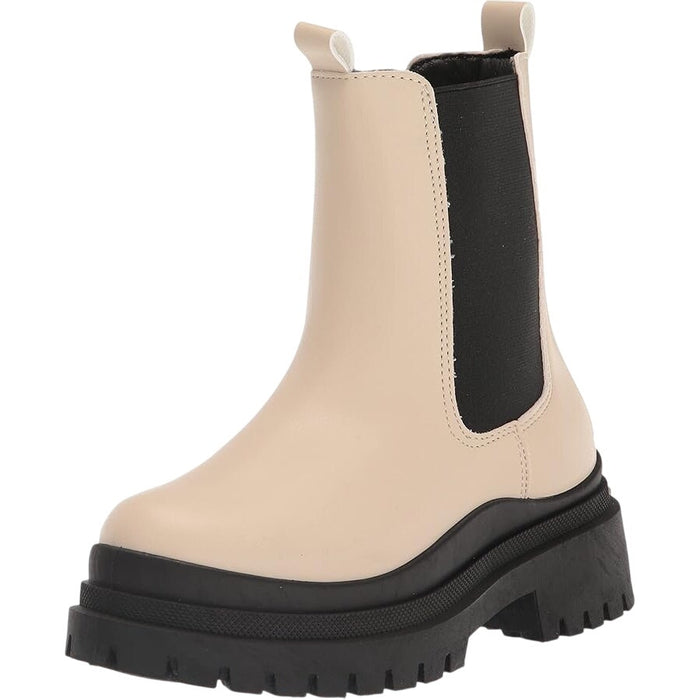 Yoki Women's Ankle Rain Boots Size 7 Cream with Black Accents Water-Resistant