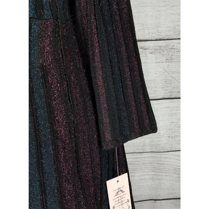 NANETTE LEPORE Fit & Flare Shimmer Lurex Thread Knit Mini Dress Size M * ND16