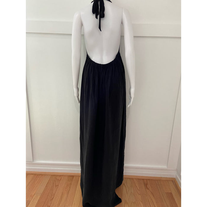 L’AGENCE Long Silk Dress, Super Flattering, True Black * wom267