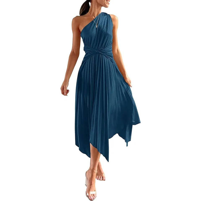 PRETTYGARDEN Women's One Shoulder Sleeveless Flowy Twist Maxi Dress SZ X-LARGE