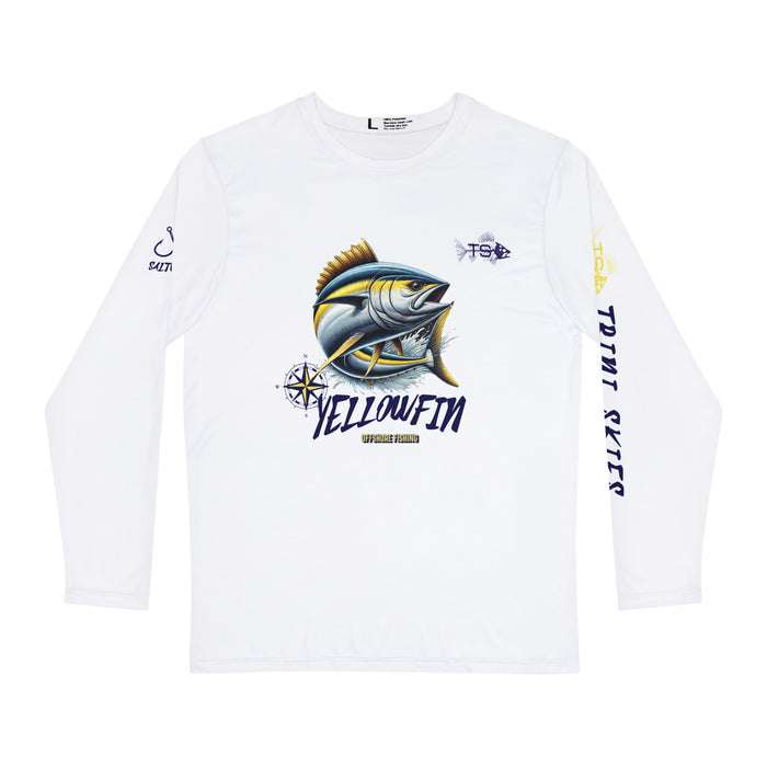 Yellowfin Tuna Fishing Long Sleeve Shirt, Unisex 100% Polyester Performance Gear