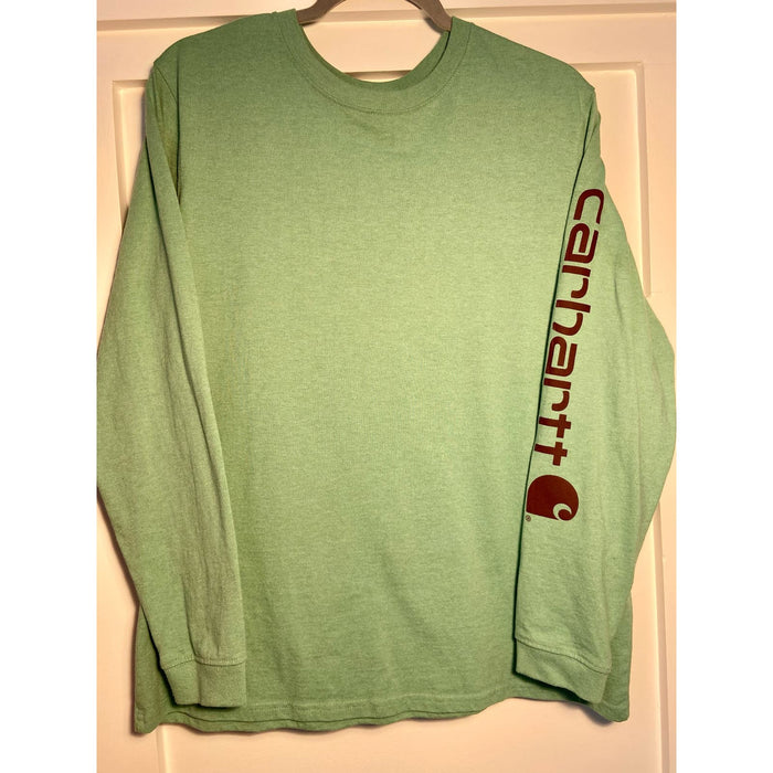 Preowned Carhartt Green Long Sleeve Shirt Size 12-14 Loose Fit * k320
