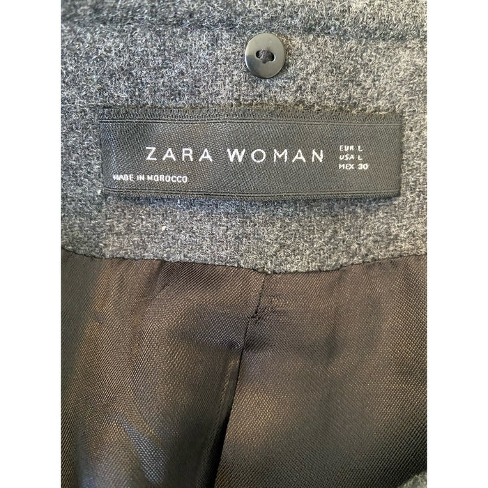 Zara Women's Wool Blend Full Zipper Coat * SZ L Vintage Inspired Elegance WC07