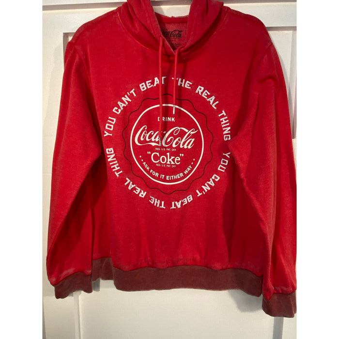 Vintage Coca Cola Embroidered Logo Hoodie * Distressed Acid Wash | XL Size MSS17