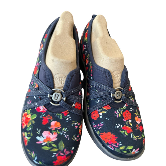 Bzees Women's Slip-On Shoes Size 8 Navy Floral Casual Lightweight