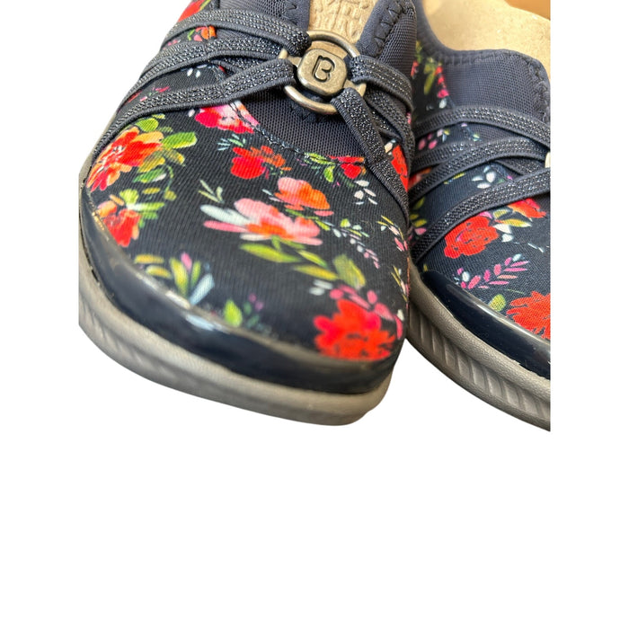 Bzees Women's Slip-On Shoes Size 8 Navy Floral Casual Lightweight