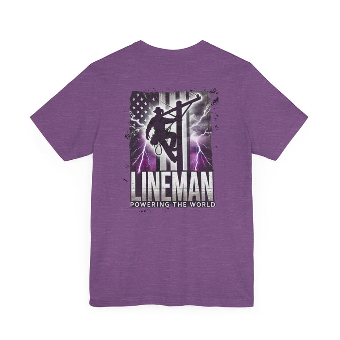 Lineman Graphic Tee | Powering the World Unisex Jersey Short Sleeve Tee Great Gift Idea