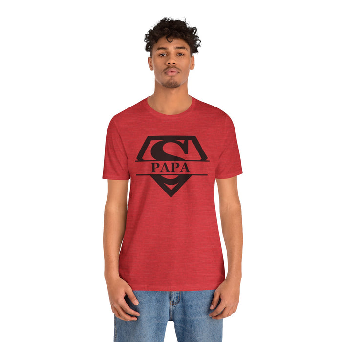 Super Hero Papa - Unleash Your Super Dad Powers with Style! Great Comfortable Short Sleeve Crewneck Tshirt Great Dad Gift