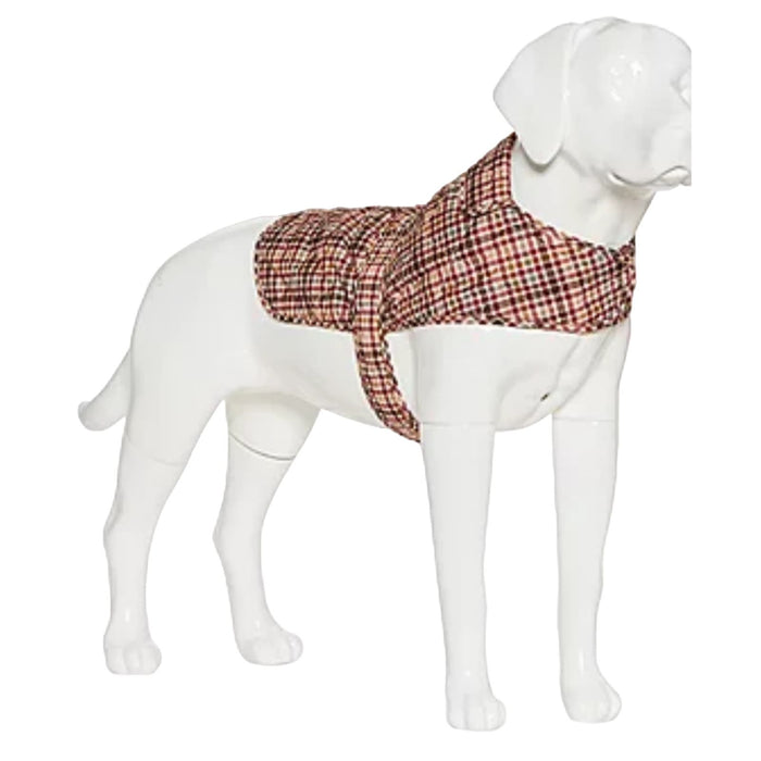 St. Johns Bark Plaid Dog Coat * Quilted Vest for Dogs, Size MSRP $22