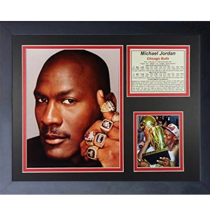 Legends Never Die"Michael Jordan Rings" Framed Photo Collage, 11 x 14-Inch