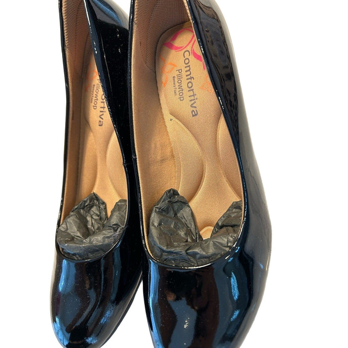 Comfortiva Amora Black Patent Leather – Stylish Comfort for Every Step!