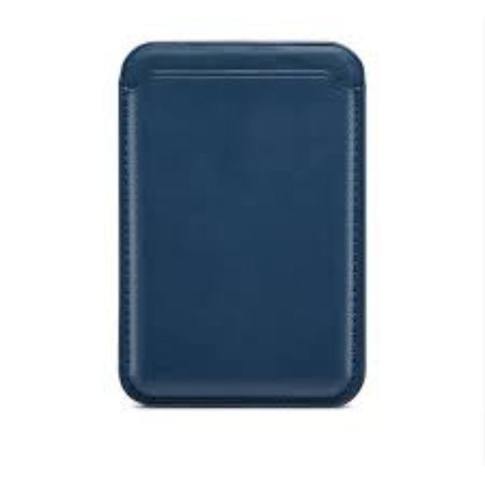 EDC Blue Magnetic Leather Wallet Card Holder MagSafe, Retro Blue Mens Accessory
