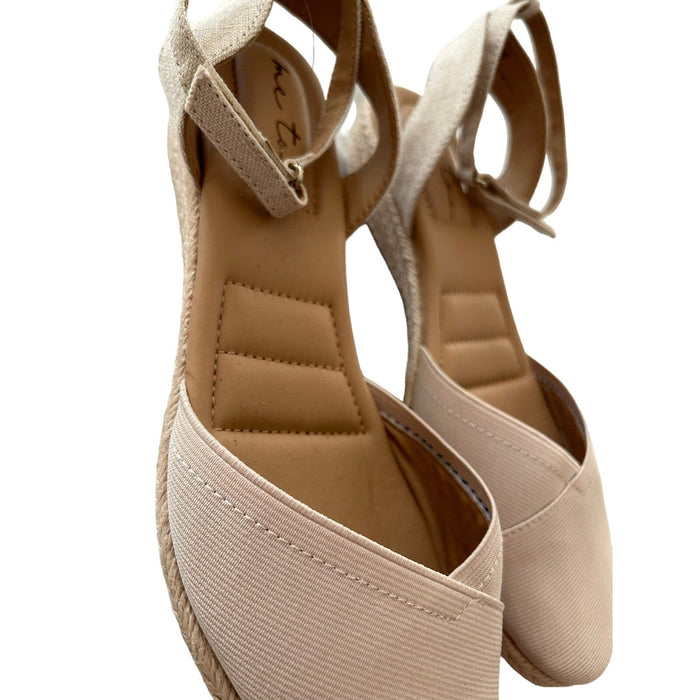 Me Too Nikkie Elastic Closed Toe Ankle Strap Wedge Espadrilles - Size 10 M