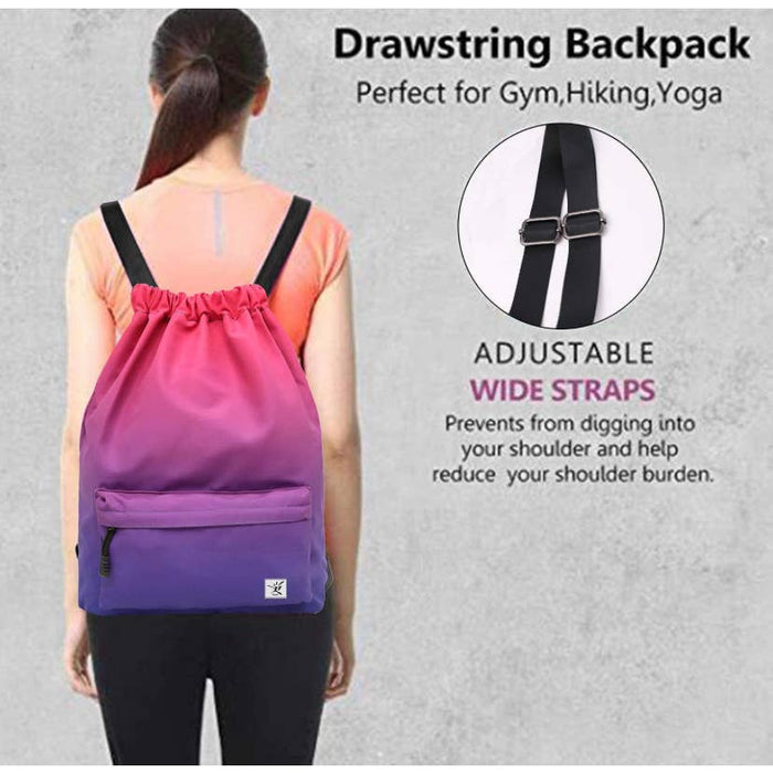 Risefit Waterproof Drawstring Bag, Drawstring Backpack, Gym Bag,