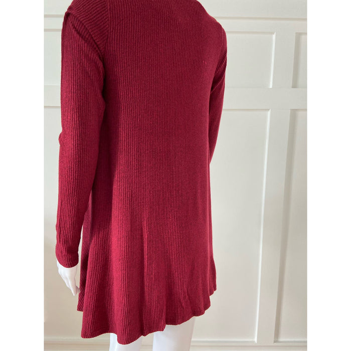 Lulus Ribbed Lightweight Sweater Ruby Red Dress XS* Stylish Cardigan WD39