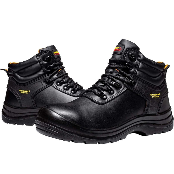 SAFETY LOONG Men's Waterproof Work Boots - Steel Toe, Size 8