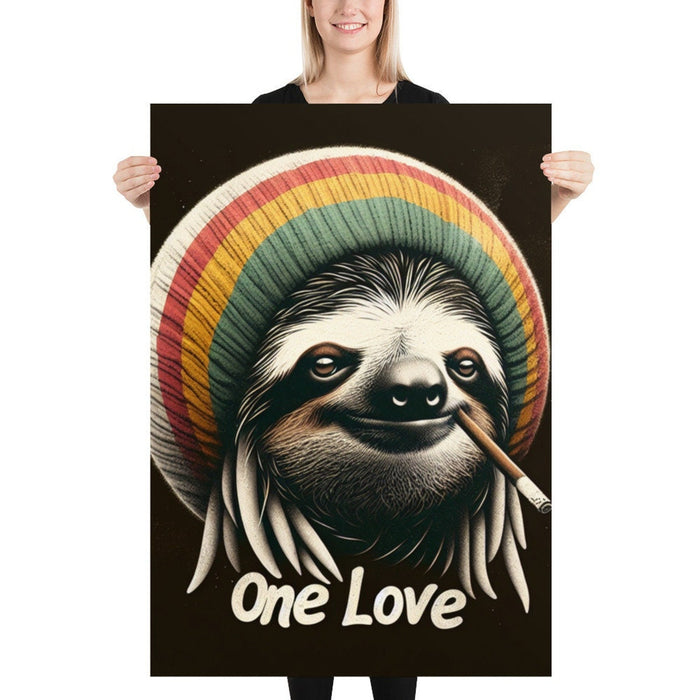 One Love Rasta Sloth Museum-Quality Poster Bring Joy to Your Space Home Art