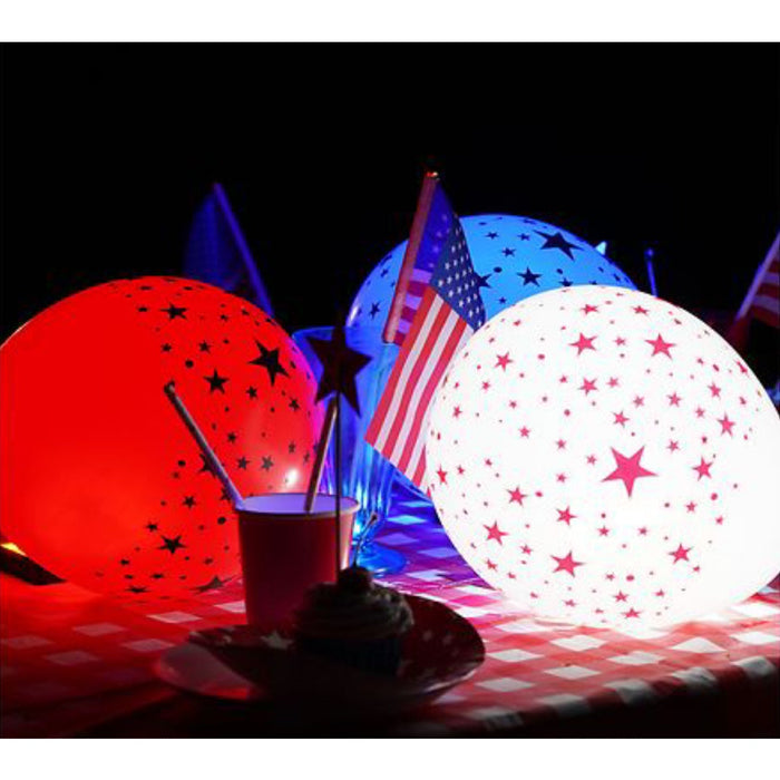 Illooms bundle of 5 packs Patriotic Light Up Balloons 15 Balloons Total