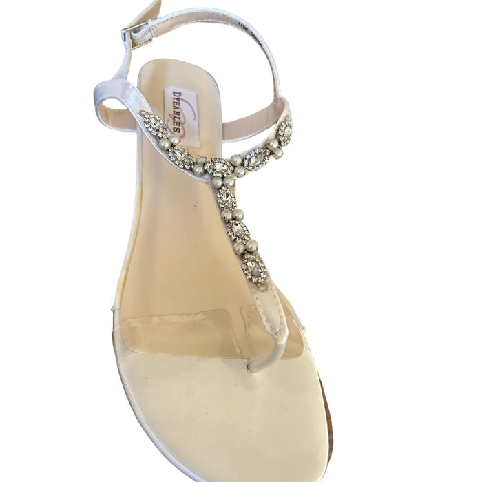 Myra White Dyeables Shoe in White Sz 10W - Elegant Bridal Wedge Sandals Shoes