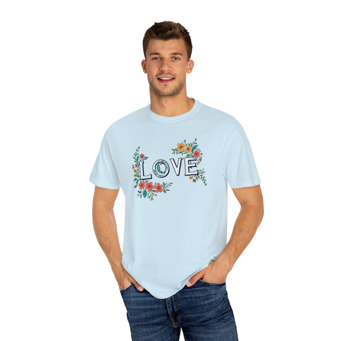 Floral Love in Vibrant Blooms Unisex Garment-Dyed T-shirt