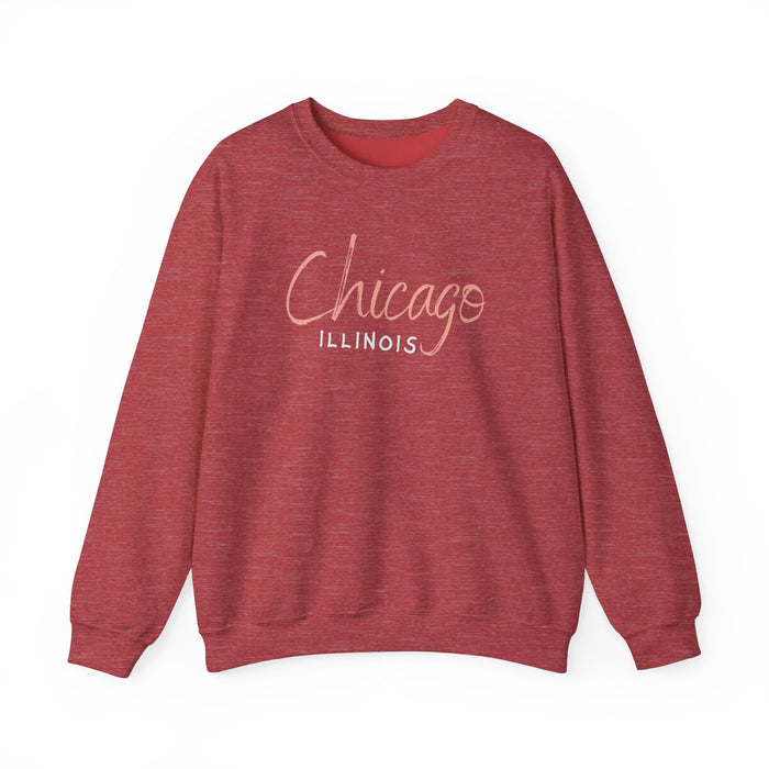 Chicago Illinois Unisex Heavy Blend Crewneck Sweatshirt Cozy and Durable great Gift Idea