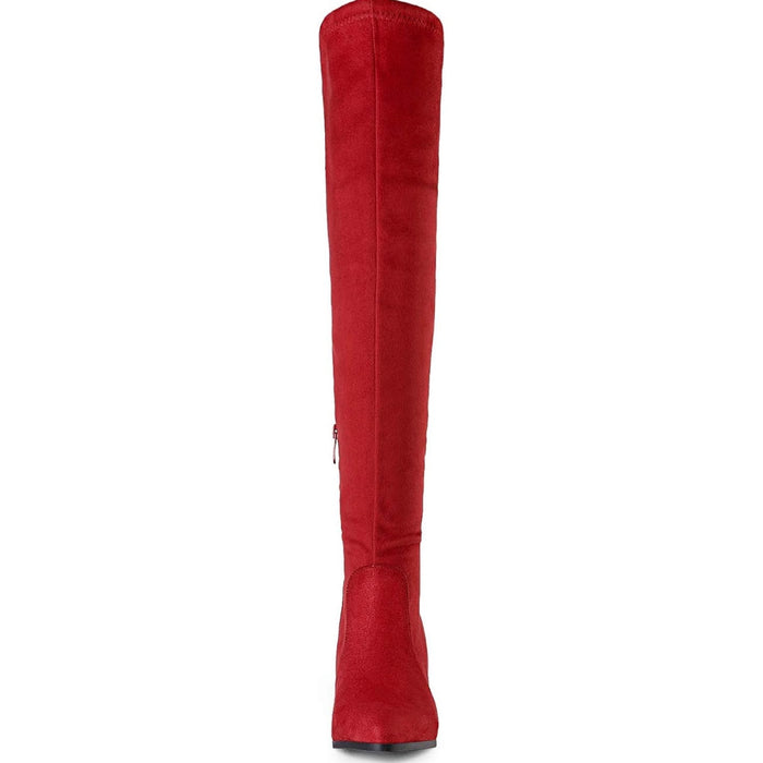 Dream Pairs Women's Thigh High Boots: Over-the-Knee Block Heel, SZ 6, Suede