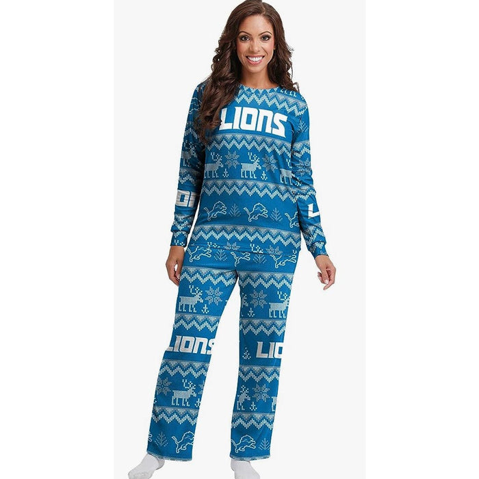 FOCO NFL Team Ugly Pattern Matching Holiday Pajamas Size L * wom304