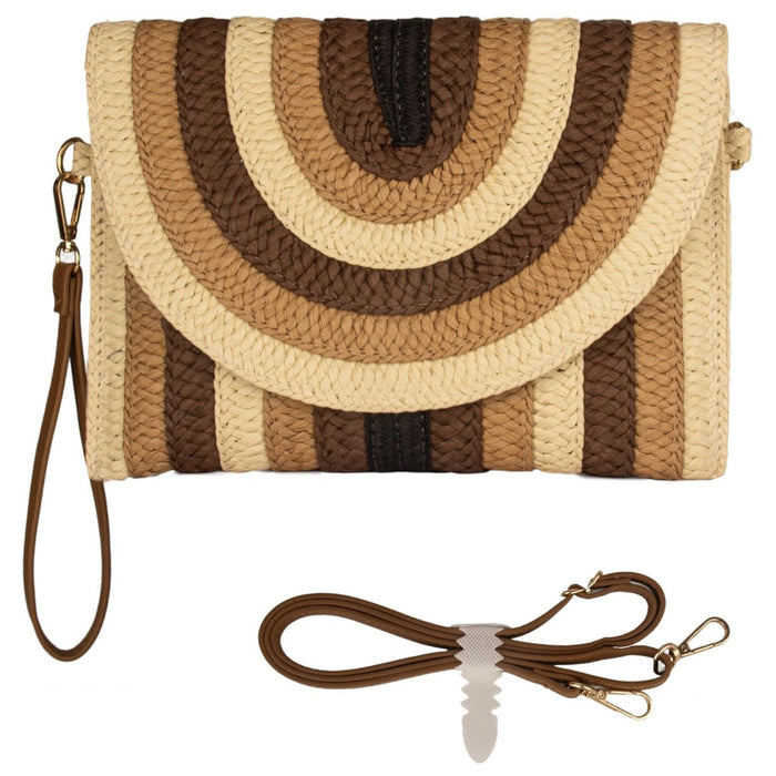 DELUZIO Summer Straw Beach Bag: Woven Boho Purse & Clutch for Womens Handbag