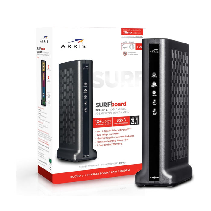 ARRIS SURFboard T25 DOCSIS 3.1 Cable Modem: Xfinity Internet & Voice, Gigabit