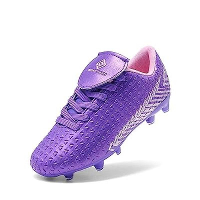 DREAM PAIRS Girls Mega-2K Soccer Cleats Football Shoes Light Purple Pink Size 4