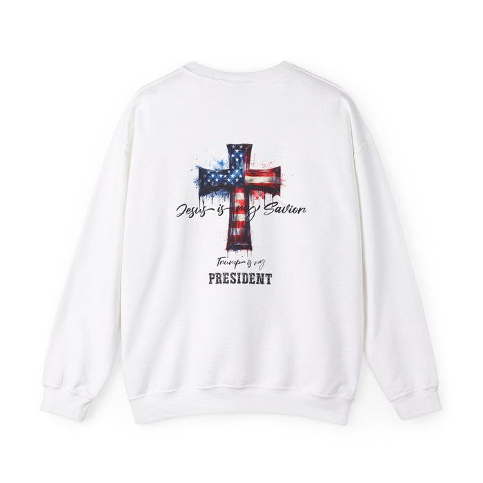 Jesus is Savior and Trump is My President Sweatshirt  Faith Patriotism Pullover