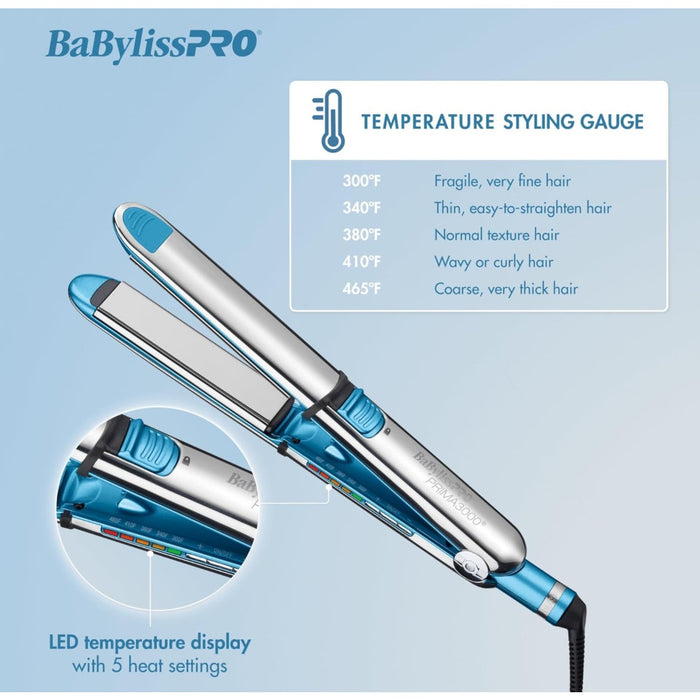 BabylissPRO 1” Nano Titanium Prima Ionic Hair Straightener Curl and Straighten