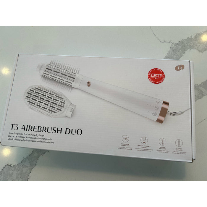 T3 AireBrush Duo Hot Air Brush nterchangeable Attachment 15 Heat Speed Settings