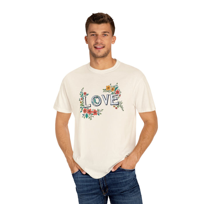 Floral Love in Vibrant Blooms Unisex Garment-Dyed T-shirt