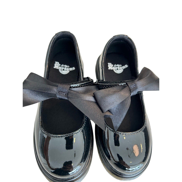 Dr. Martens Kid's Maccy Mary Jane II Shoes Hook Loop Close Patent Leather, SZ 11