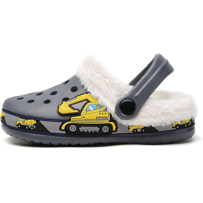 Meidiastra Kids Fur Lined Slip-On Clogs - Warm Winter Garden Shoes SZ US 2.5/33
