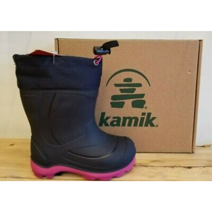 Kamik Girl's Snobuster1 Snow Boot, Navy/Magenta, 4 M US Big Kid - Kids Shoes