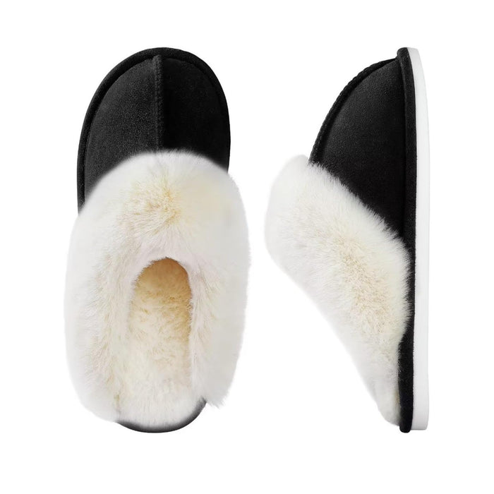 ZriEy Women's Suede Comfy Slippers: Memory Foam, Fluffy, Non-Slip, SZ 9-10