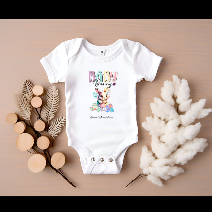 Easter Baby Bunny Infant Fine Jersey Bodysuit - Soft and Durable Baby Clothing Personalized Onesie, Kids Easter Bunny Rabbit Shirt, Easter