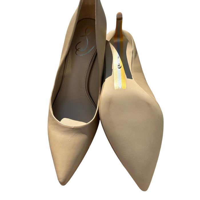 Sam Edelman Jordyn Pump – Nude Leather, Size 8, Stylish Pointed Toe Heels