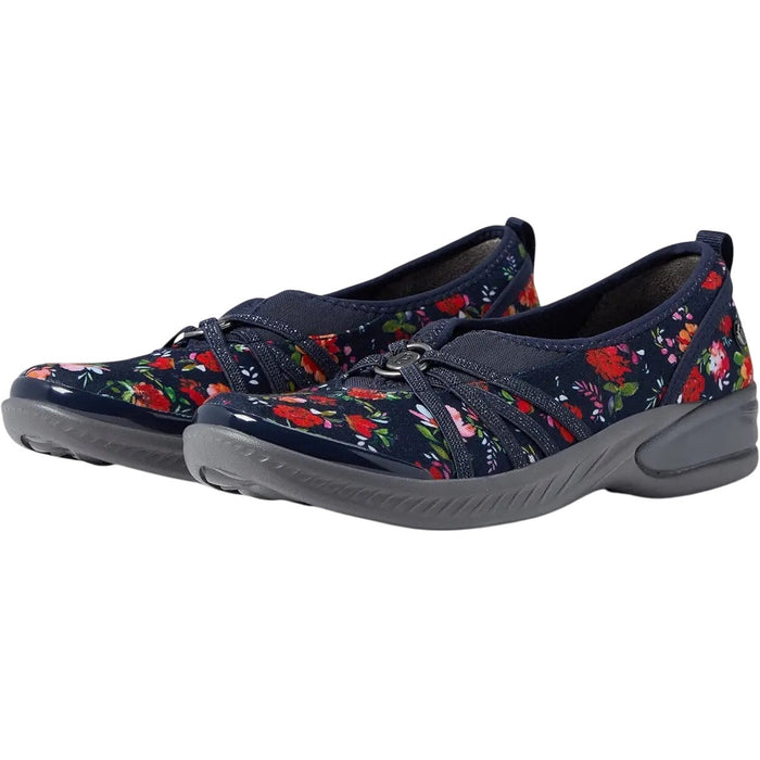 Bzees Women's Slip-On Shoes Size 8 Navy Floral Casual Lightweight