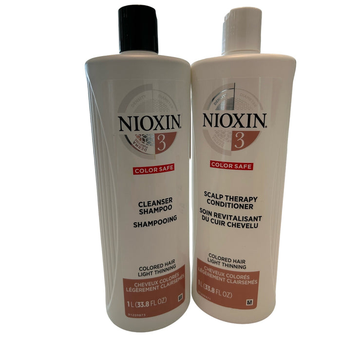 Nioxin System 3 Cleanser & Scalp Therapy Duo - 33.8 oz Shampoo & Conditioner